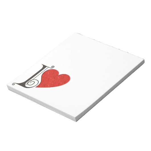 Ik hou van je - hart notitieblok (Linkerzijde)
