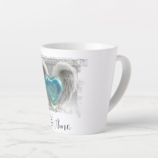 *~* Ik hou van je hart OPAL vleugels AP78 Ti Amo Latte Mok (Rechterhoek)