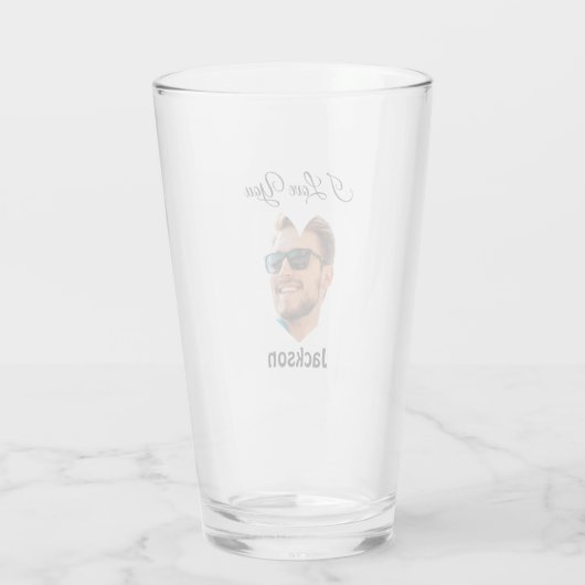 Ik hou van je hart Persoonlijk Glass Glas (Achterkant)