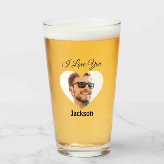 Ik hou van je hart Persoonlijk Glass Glas (Voorkant gevuld)