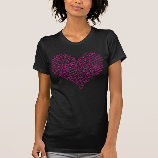Ik hou van je hart (roze) t-shirt (Voorkant)