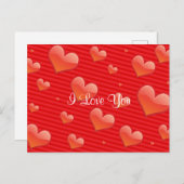 Ik hou van je, hart sjabloon, briefkaart (Voorkant / Achterkant)