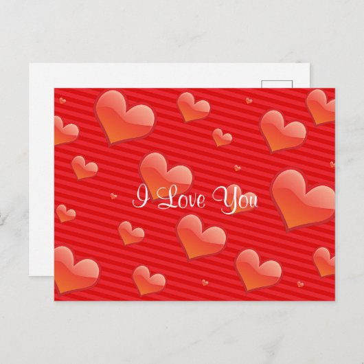 Ik hou van je, hart sjabloon, briefkaart (Voorkant / Achterkant)