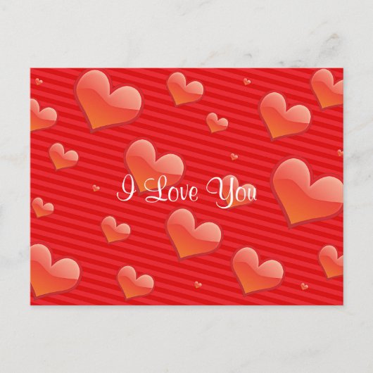 Ik hou van je, hart sjabloon, briefkaart (Voorkant)