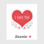 Ik hou van je hart sticker (Vel)