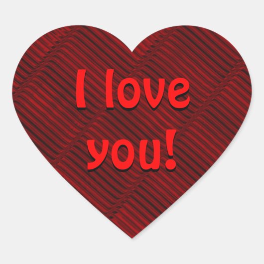 Ik hou van je! hart sticker (Voorkant)