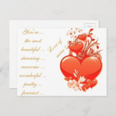 Ik hou van je hart valentijn romantische liefde feestdagenkaart (Voorkant / Achterkant)