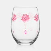 Ik hou van je hartballonnen Stemless wijnglas Wijnglas Zonder Voet (Voorkant)