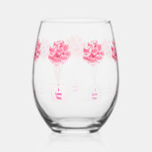 Ik hou van je hartballonnen Stemless wijnglas Wijnglas Zonder Voet (Achterkant)