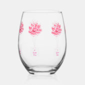 Ik hou van je hartballonnen Stemless wijnglas Zonder Voet (Rechts)