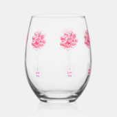 Ik hou van je hartballonnen Stemless wijnglas Zonder Voet (Links)