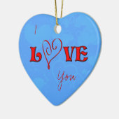 Ik hou van je harten keramisch ornament (Links)
