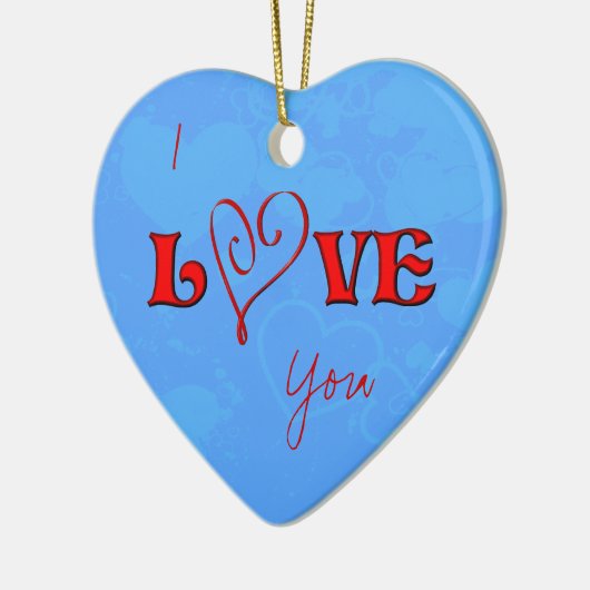 Ik hou van je harten keramisch ornament (Links)