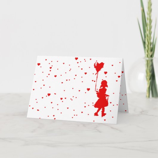 ik hou van je : harten regenen feestdagen kaart (Voorkant)