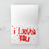 ik hou van je : harten regenen feestdagen kaart (Binnen)