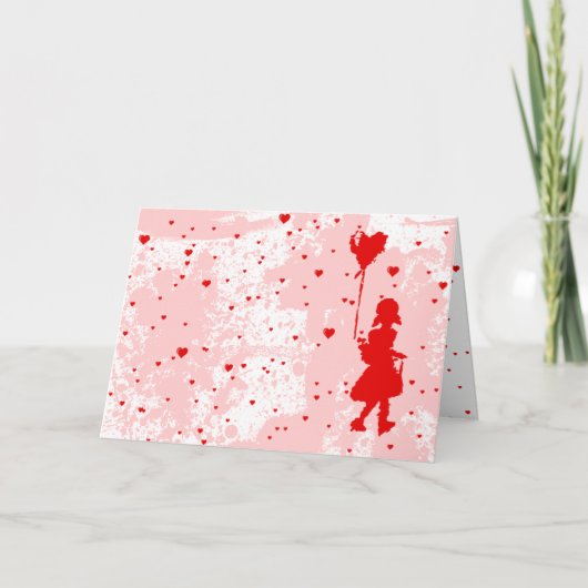 ik hou van je : harten regenen feestdagen kaart (Voorkant)