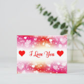 Ik hou van je hartenpatroon briefkaart (Staand voorkant)