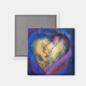 Ik hou van je hartmagneet magneet (Voorkant / Achterkant)