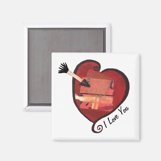 Ik hou van je hartmagneet magneet (Voorkant / Achterkant)