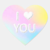 Ik hou van je hartvormige Stickers (Voorkant)