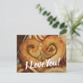 Ik hou van je, Heart Shaped Cinnamon Bun Briefkaart (Staand voorkant)