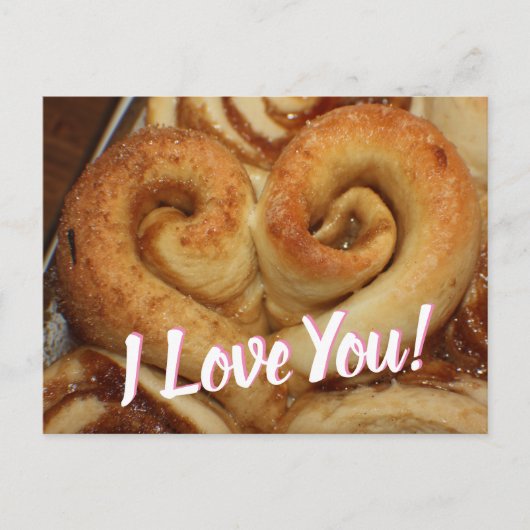 Ik hou van je, Heart Shaped Cinnamon Bun Briefkaart (Voorkant)