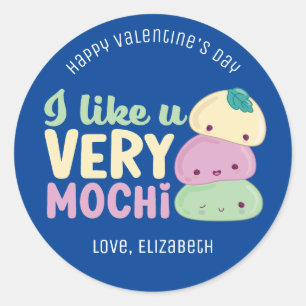 Ik hou van je hele Mochi Funny Cute Valentijnsdag Ronde Sticker
