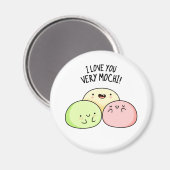 Ik hou van je hele Mochi Funny Food Pun Magneet (Voorkant / Achterkant)