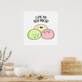 Ik hou van je hele Mochi Funny Food Pun Poster (Keuken)