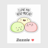 Ik hou van je hele Mochi Funny Food Pun Sticker (Vel)