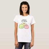 Ik hou van je hele Mochi Funny Food Pun T-shirt (Voorkant volledig)