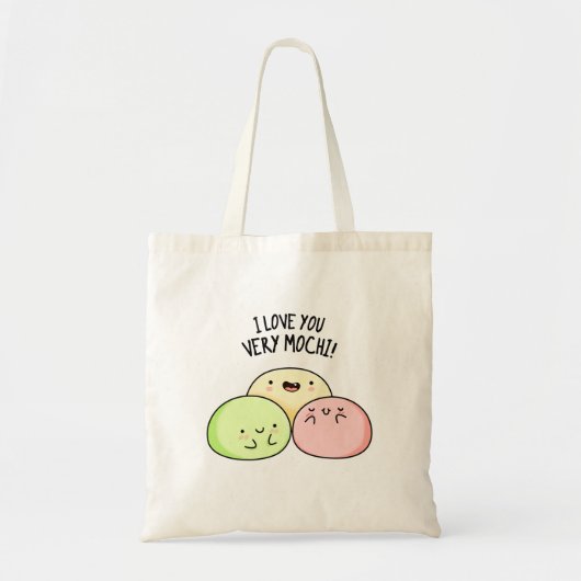 Ik hou van je hele Mochi Funny Food Pun Tote Bag (Voorkant)