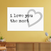 ik hou van je , het meest moderne hart canvas afdruk (Insitu (Woonkamer))