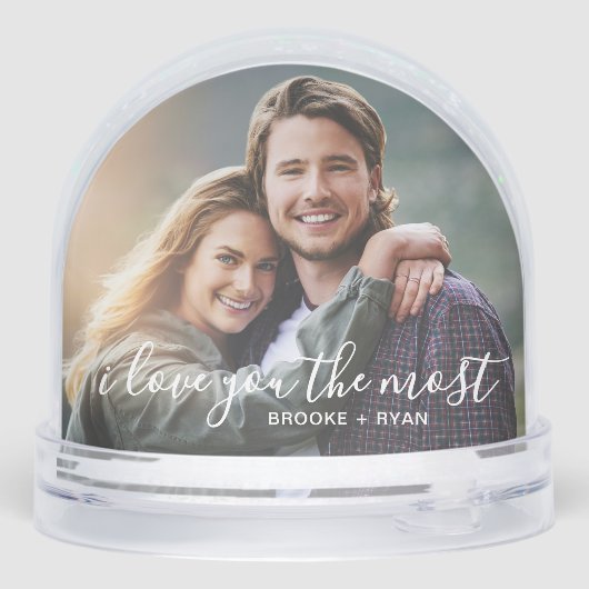 Ik hou van je het meest romantische paar foto op m sneeuwbol (Achterkant)