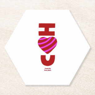 Ik hou van je hexagon Onderzetter