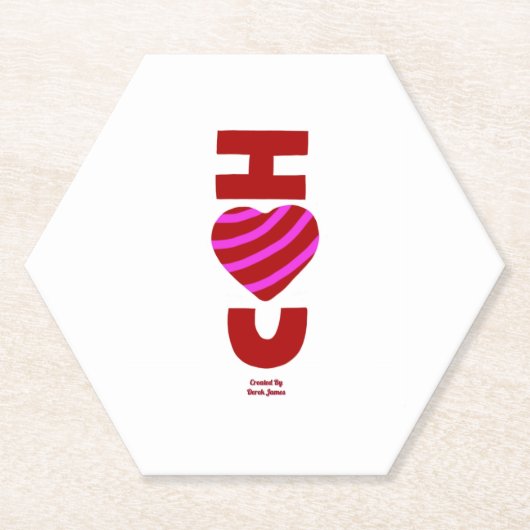 Ik hou van je hexagon Onderzetter (Voorkant)