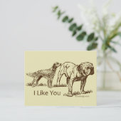 Ik hou van je hond briefkaart (Staand voorkant)