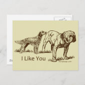 Ik hou van je hond briefkaart (Voorkant / Achterkant)