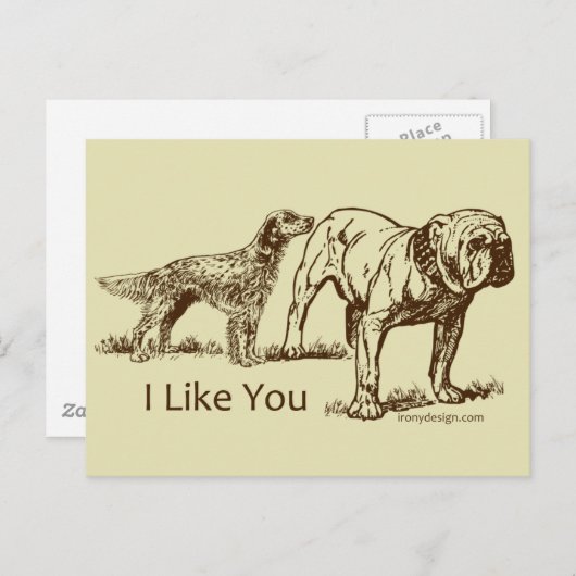 Ik hou van je hond briefkaart (Voorkant / Achterkant)