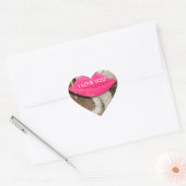 Ik hou van je hond met lippen hart sticker (Envelop)