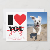 Ik hou van je hondgrappige Valentijnsdag Feestdagenkaart (Voorkant)