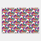 Ik hou van je | Hoorten, Rozen en botervliegen Inpakpapier Vel (Voorkant 2)