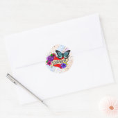 Ik hou van je | Hoorten, Rozen en botervliegen Ronde Sticker (Envelop)