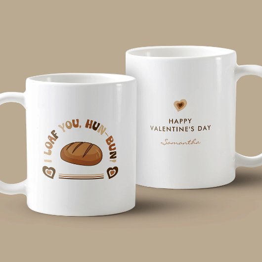 Ik hou van je Hun-Bun Baker Pun Funny Valentijns's Koffiemok