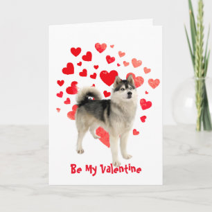 Ik hou van je Husky Dog Valentijn Feestdagen Kaart