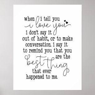 Ik hou van je huwelijkscadeau poster