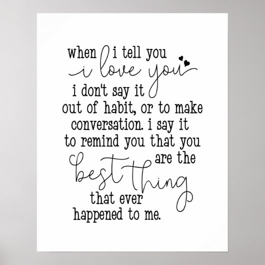 Ik hou van je huwelijkscadeau poster (Voorkant)