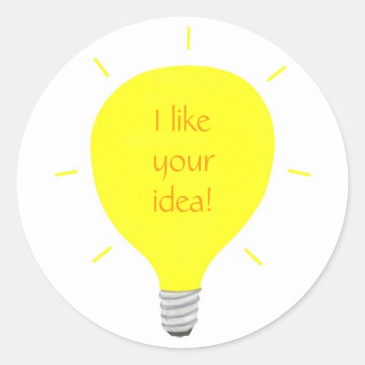 Ik hou van je idee, gloeilampbevestiging stickers (Voorkant)