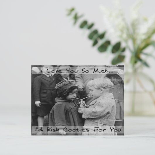 Ik hou van je, ik heb een riskante postkaart (Staand voorkant)