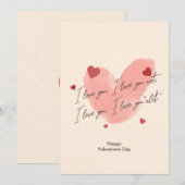 Ik hou van je, ik hou van je niet. Funny Valentijn Bedankkaart (Voorkant / Achterkant)